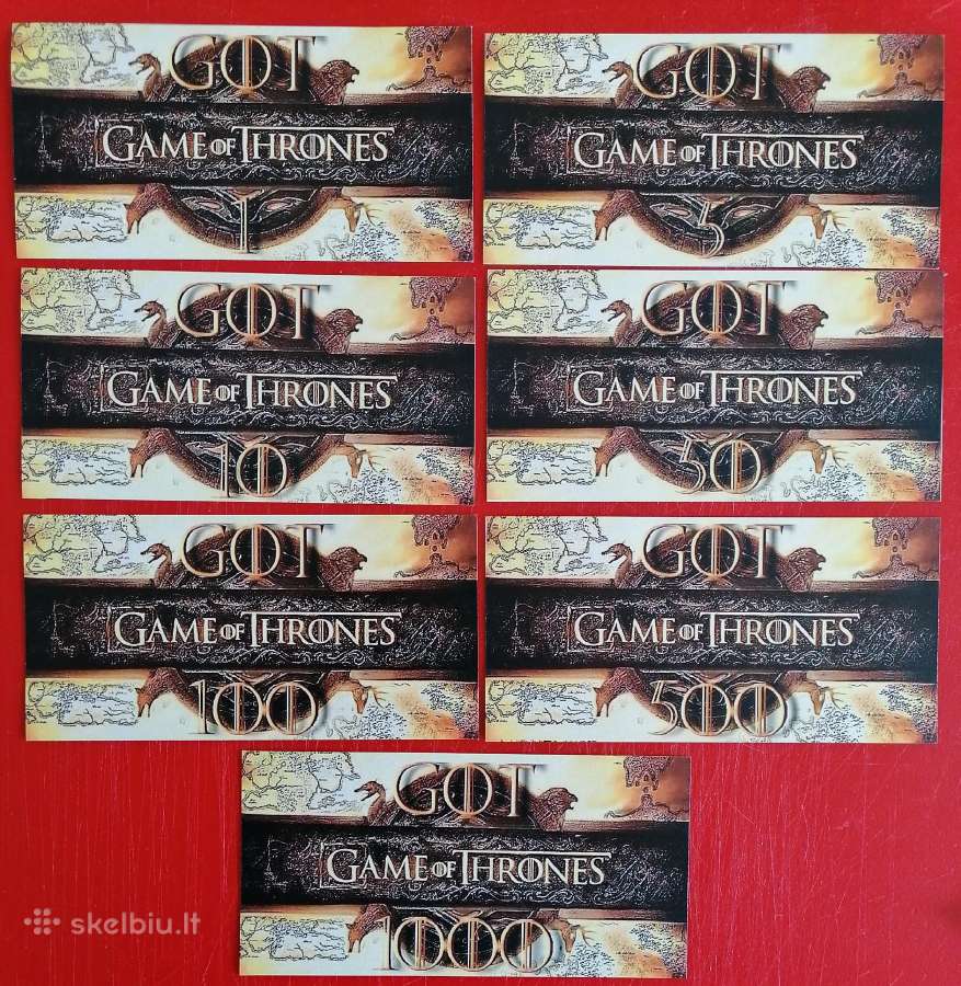Suvenyriniai banknotai "Games of Thrones" - nuotraukos Nr. 2