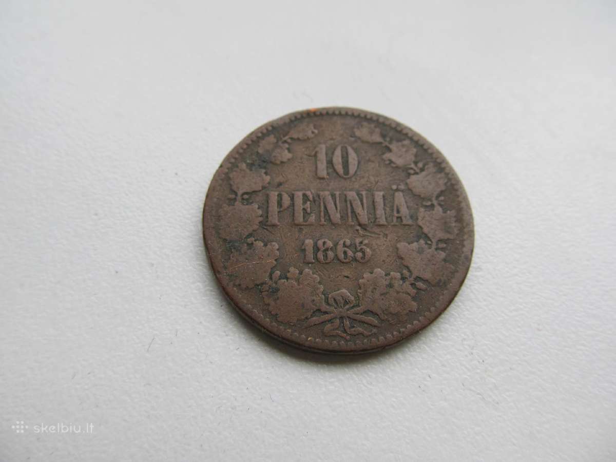 10 pennia , Rusija Suomija ,1865