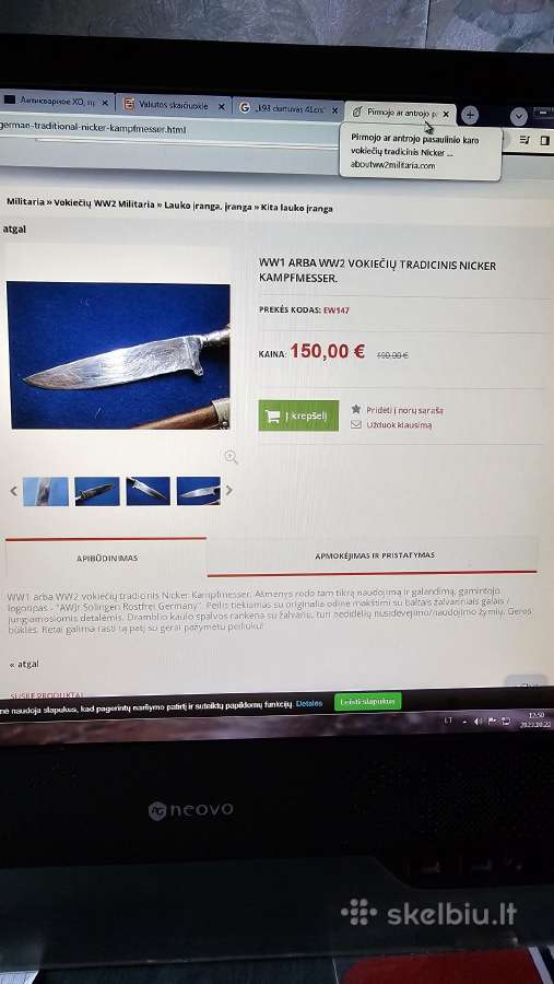 Tarpukario vokiškas medžiotojo peilis. - nuotraukos Nr. 9