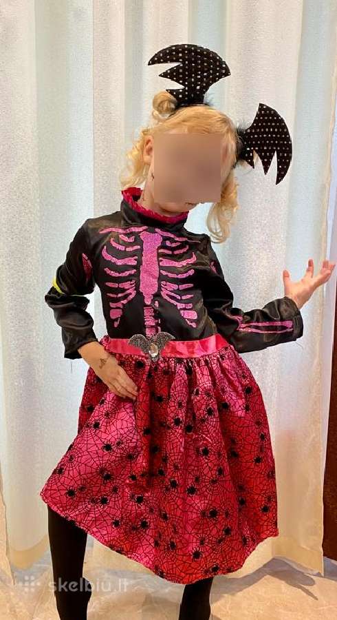 Suknelė skeletas+šikšnosparnis Halloween