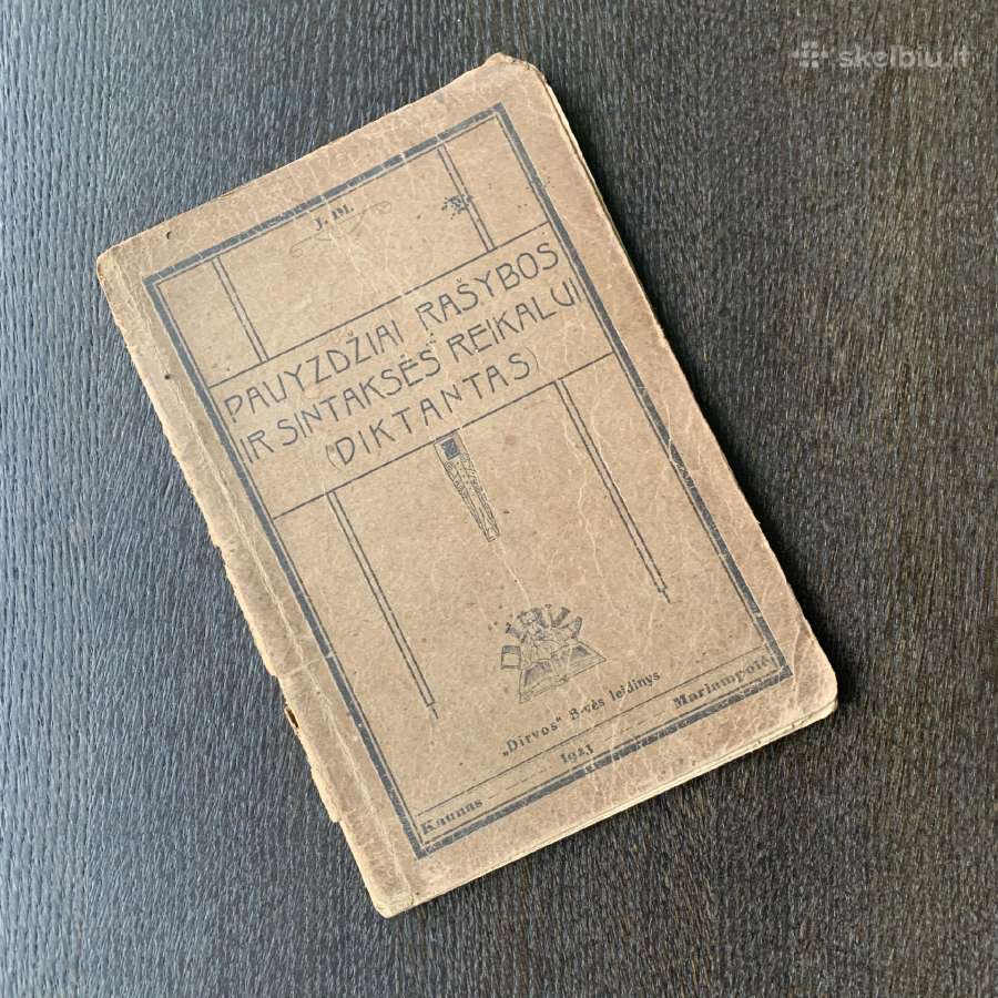 1923 metų knyga “Pavyzdžiai rašybos. Diktantas"
