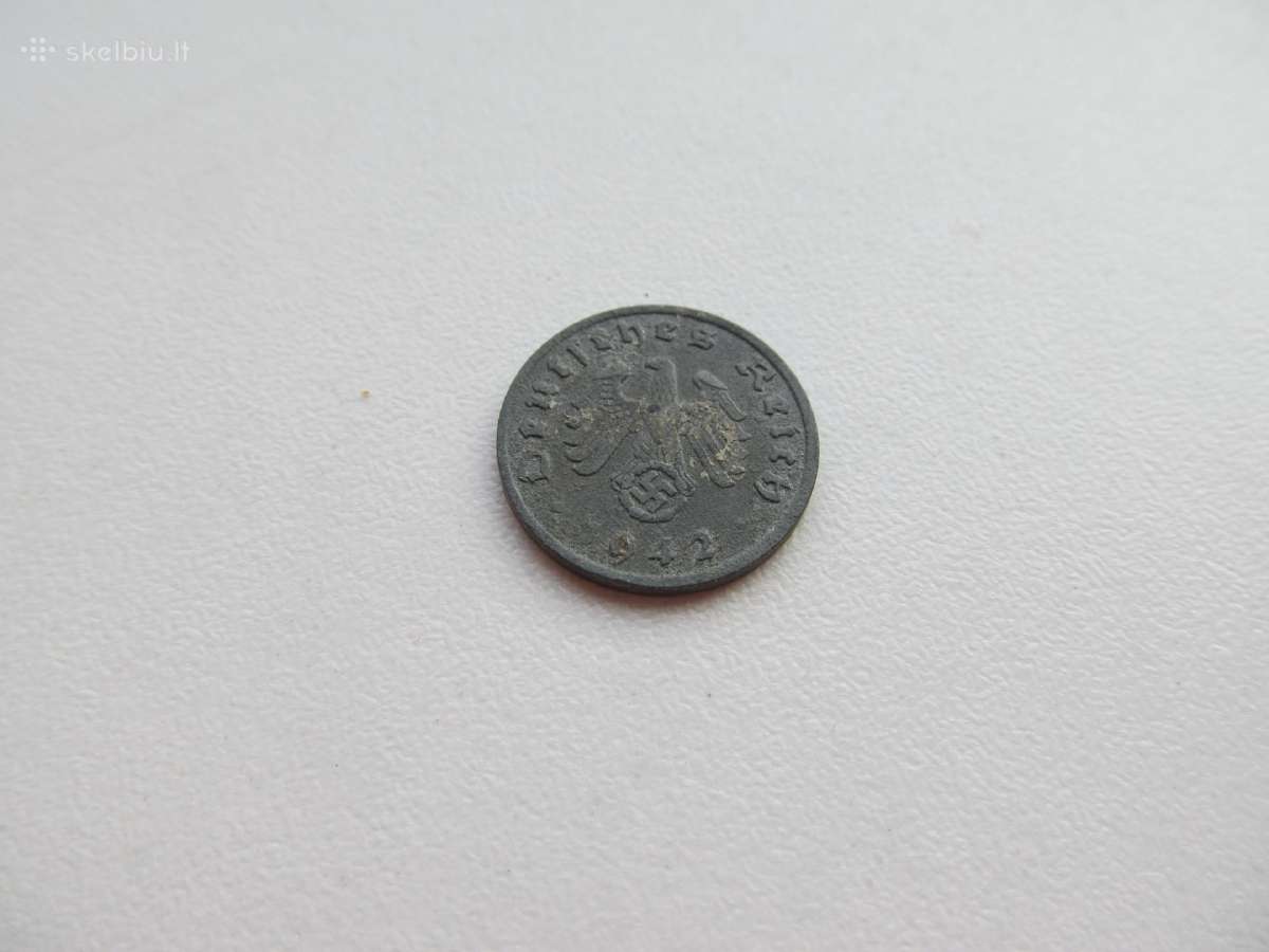 1 reichspfennig , Vokietija , 1942 A - nuotraukos Nr. 2