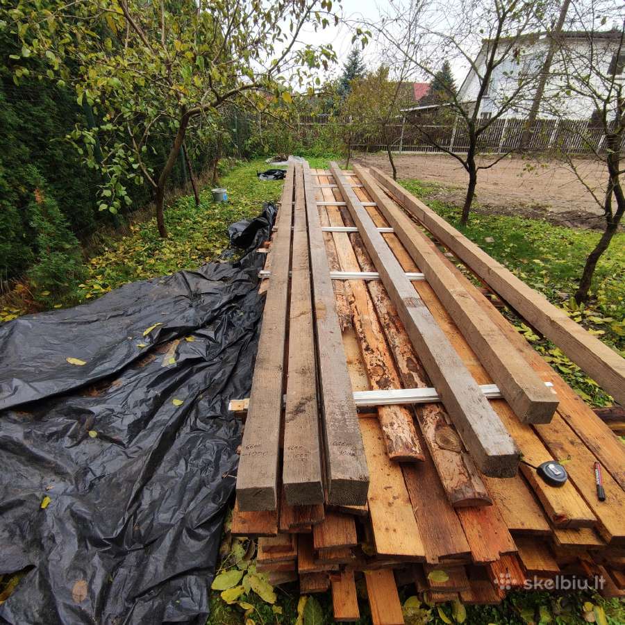 Mediniai balkiai 100x100x6600 6vnt