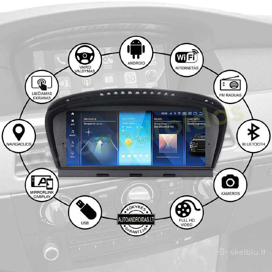 Bmw 3 E90 Bmw 5 E60 2004-12 Android multimedia GPS - nuotraukos Nr. 3
