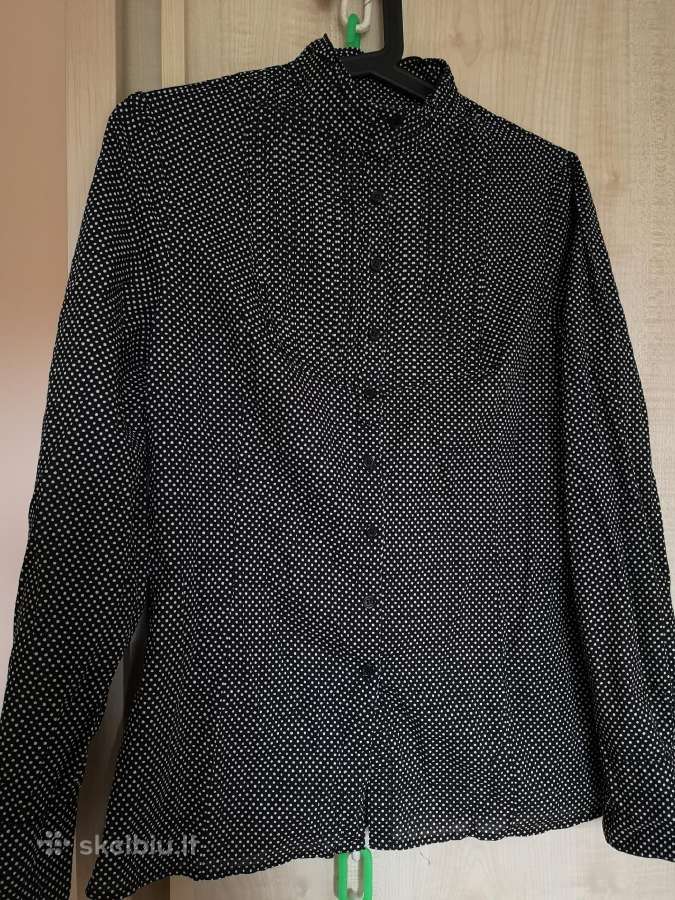 Style juodi su baltais taškeliais marškiniai