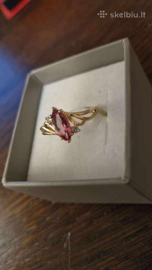 Auksinis 9k/375 žiedas su 1,0ct spineliu. - nuotraukos Nr. 6