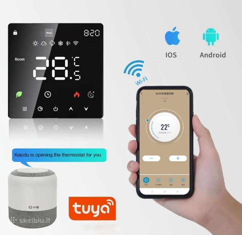 Wi-fi termoreguliatorius šildymui 16a, Tuya app - nuotraukos Nr. 2