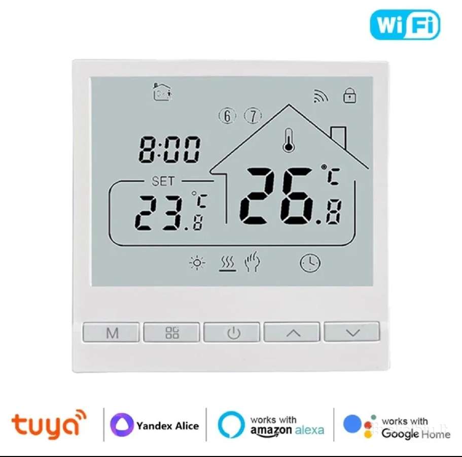 Wi-fi termoreguliatorius šildymui, 16a, Tuya app