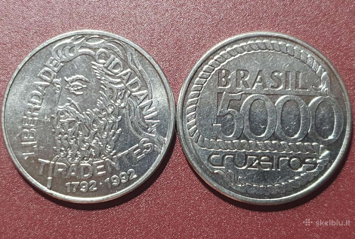 Brazilija 5000 Kruzeirų, 1992 200-osios Tiradentes