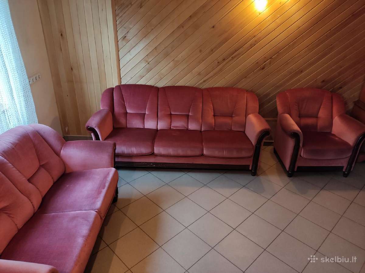 Minkštas baldų komplektas labai geros būklės