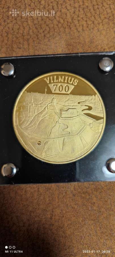 Auksinis medalis Vilniui 700 metu,5 uncijos - nuotraukos Nr. 3