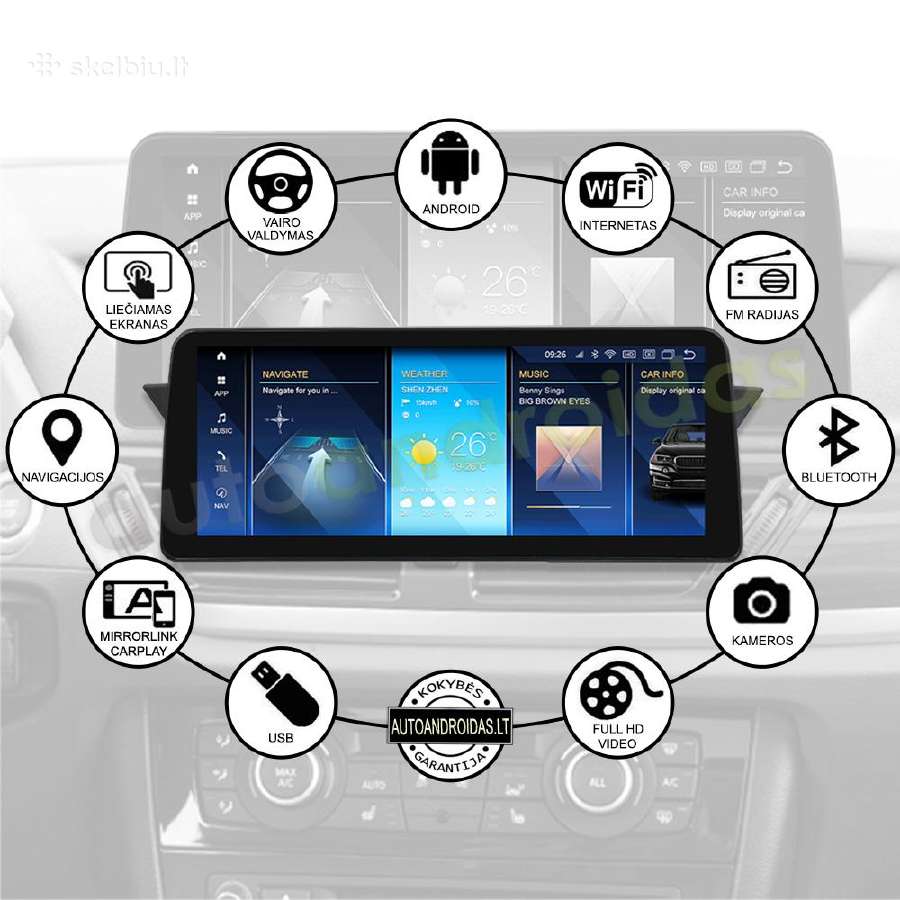 Bmw X1 E84 Android multimedia 12 colių ekranu - nuotraukos Nr. 3