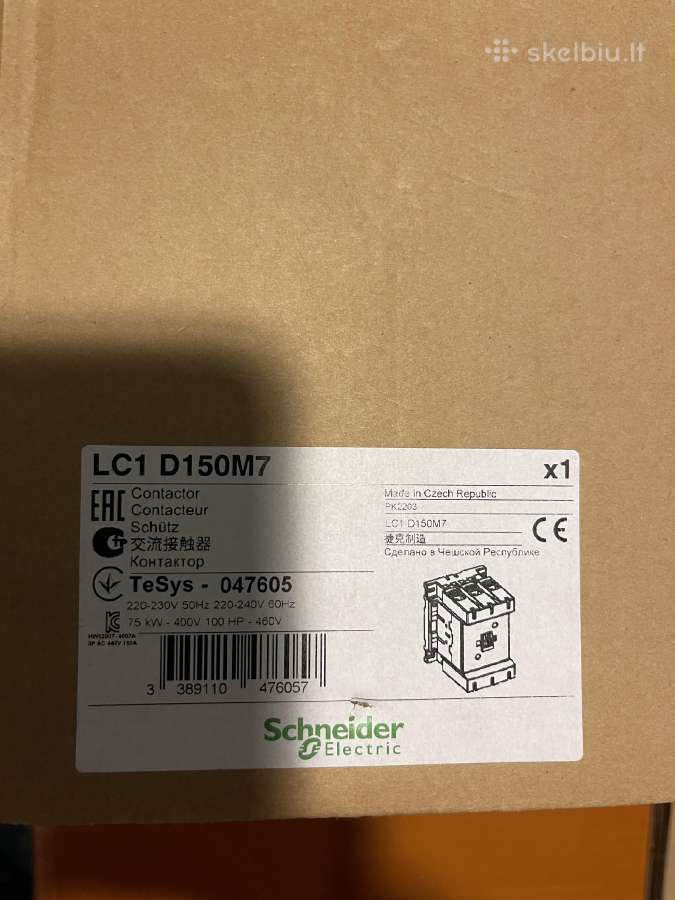 Kontaktorius Schneider Electric Lc1 D150 - nuotraukos Nr. 3