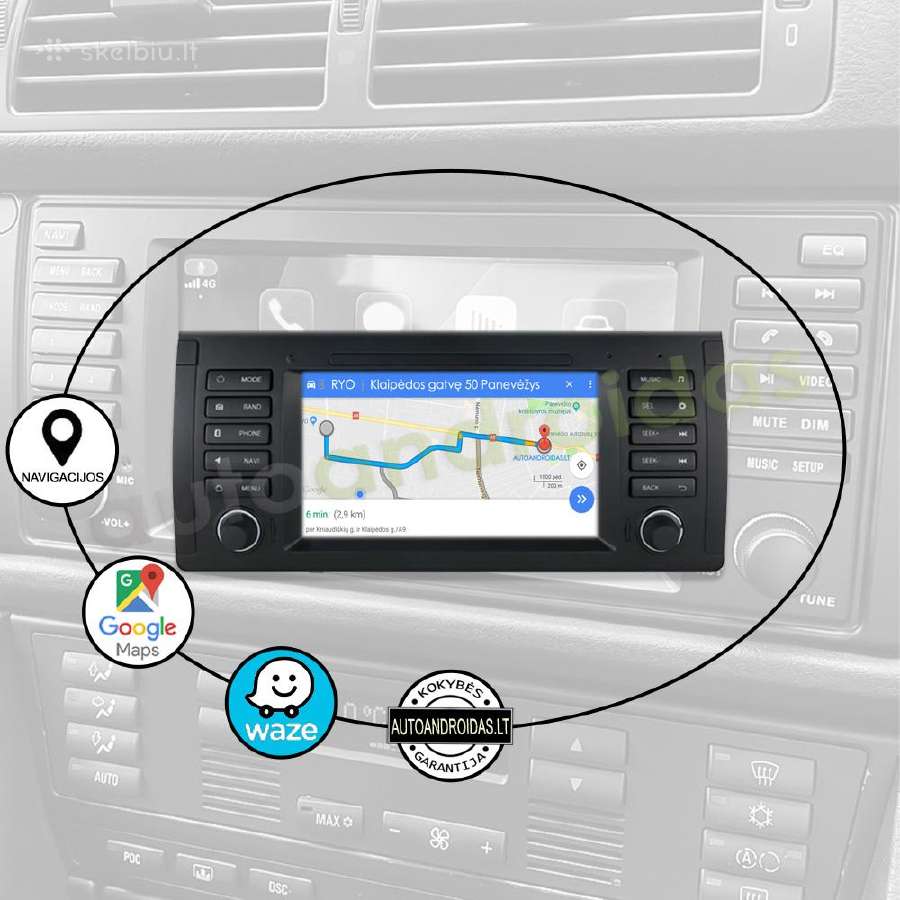 Bmw 5 E39 X5 E53 1995-06 Android multimedia GPS - nuotraukos Nr. 11