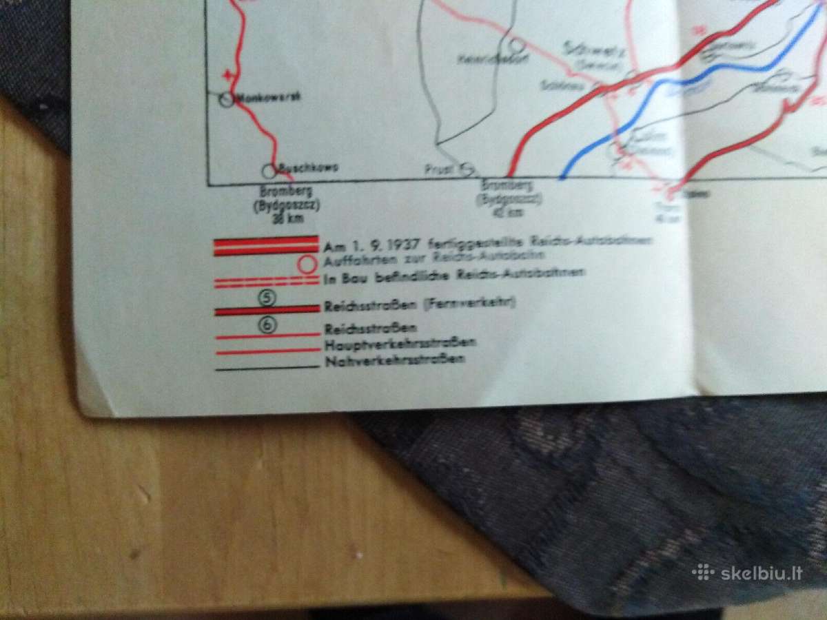 Rytprūsių transporto kelių žemėlapis - nuotraukos Nr. 2