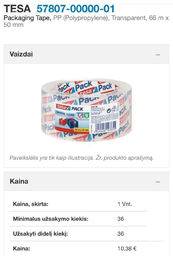 Tesa 57807 Pakavimo juosta