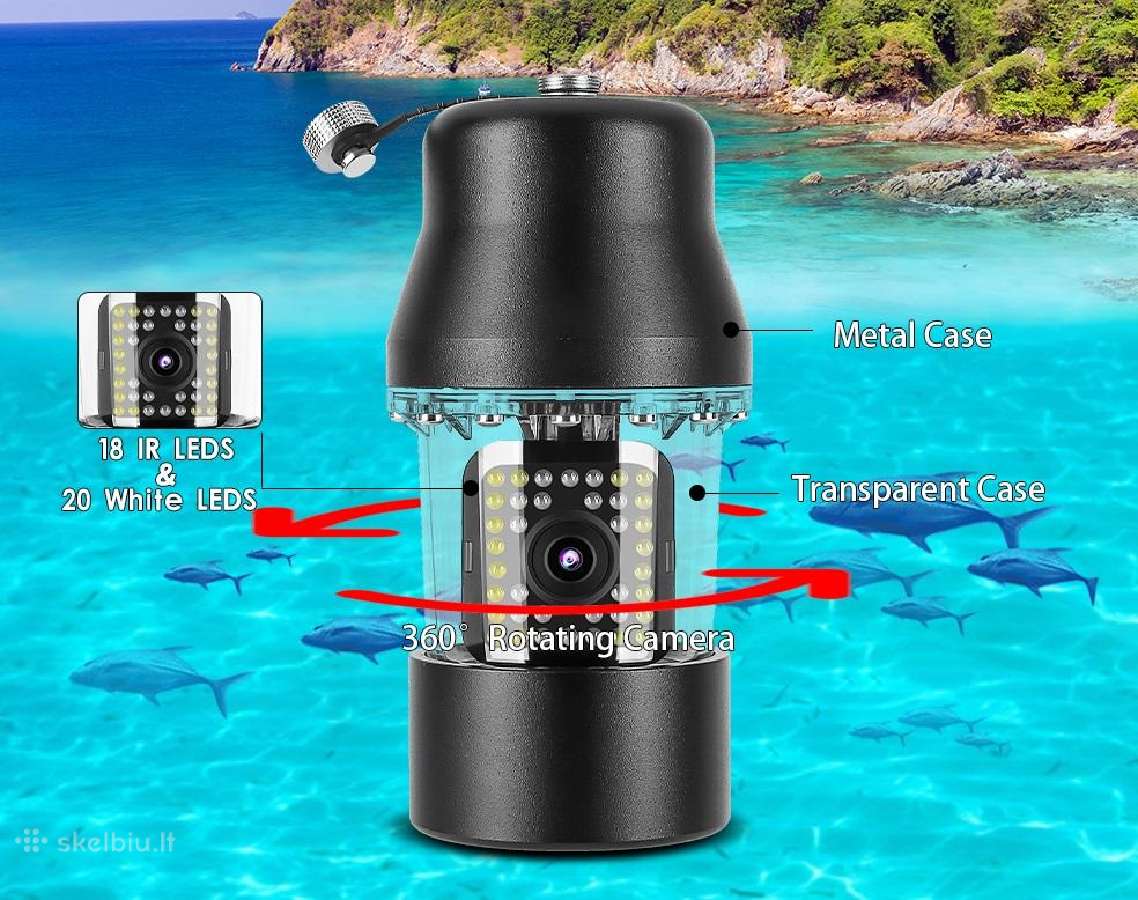 Povandenine sukinėjama kamera 30m ir 9' monitorius - nuotraukos Nr. 2