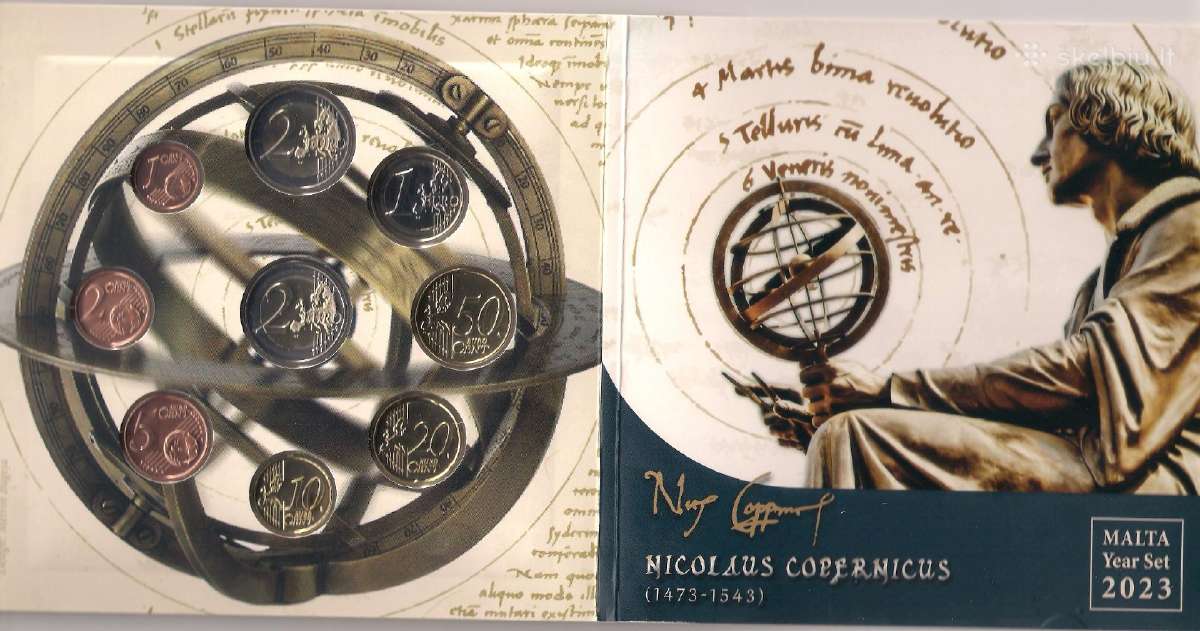 Euro monetų rinkinys Malta 2023 Mikalojus Kopernik - nuotraukos Nr. 7