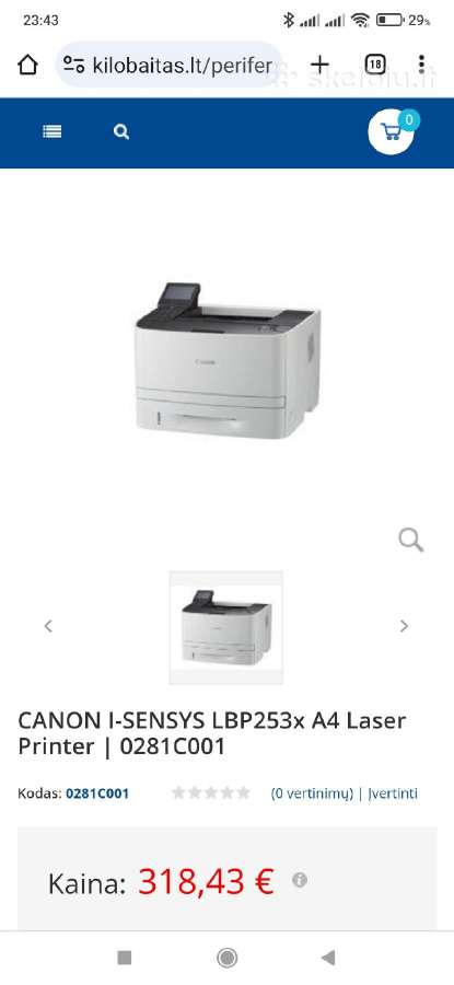 Spausdintuvas Canon I-sensys Lbp253x - nuotraukos Nr. 3