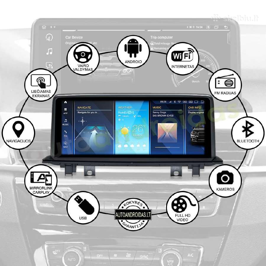 Bmw X1 F48 X2 F49 2015-22 Android multimedia - nuotraukos Nr. 2