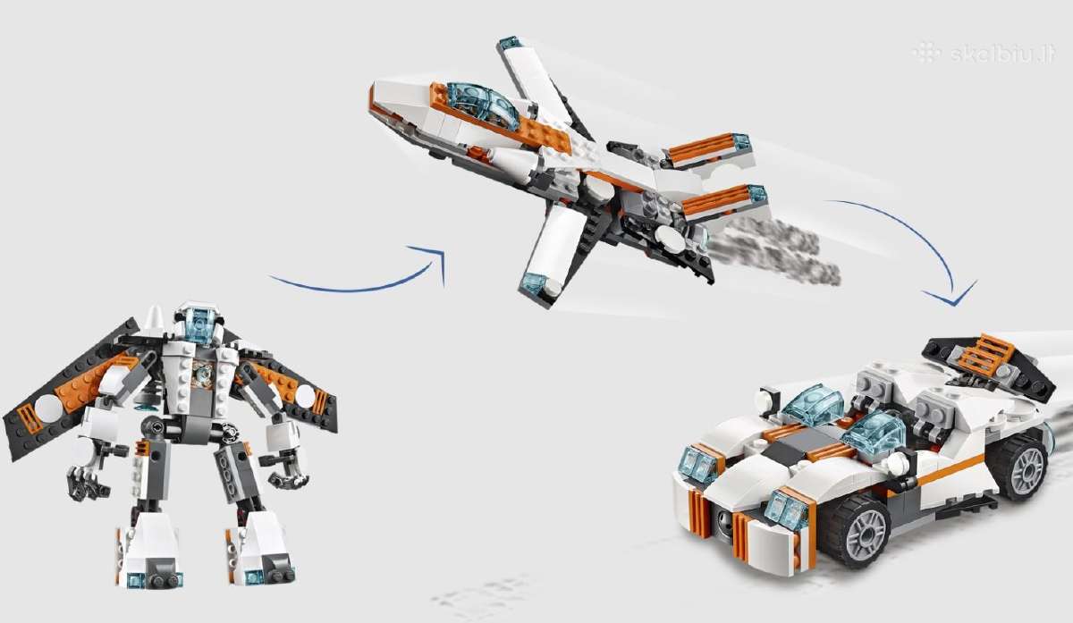 Lego creator 31034 robotas, lėktuvas, mašina