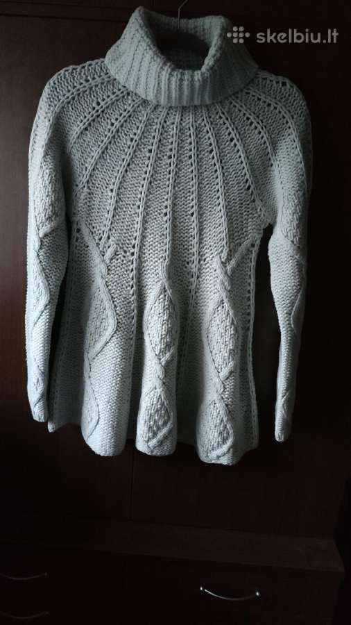 H&m Hand knitted grynos vilnos mėtinis megztinis - nuotraukos Nr. 2