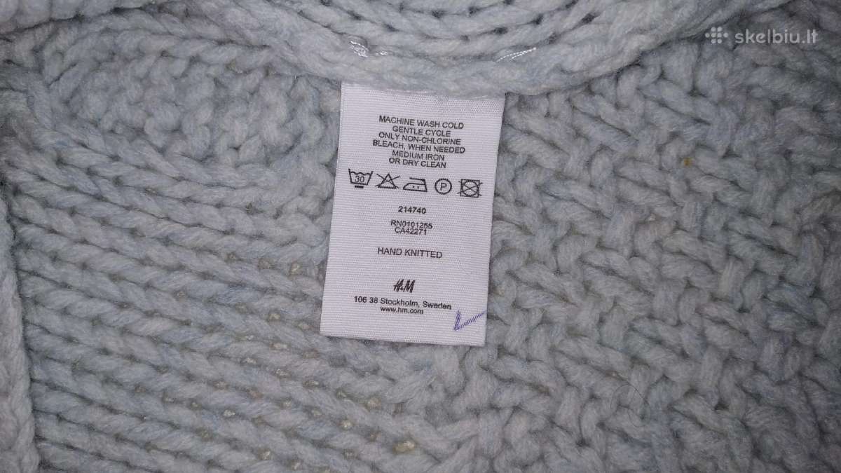 H&m Hand knitted grynos vilnos mėtinis megztinis - nuotraukos Nr. 5