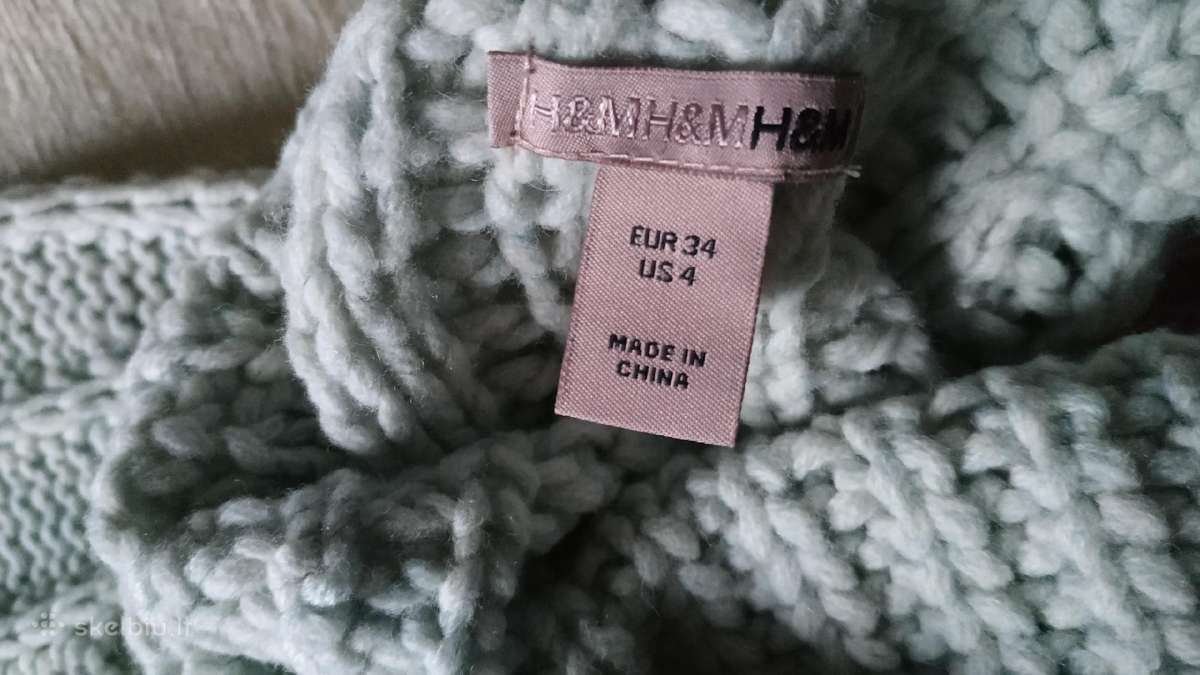 H&m Hand knitted grynos vilnos mėtinis megztinis - nuotraukos Nr. 7