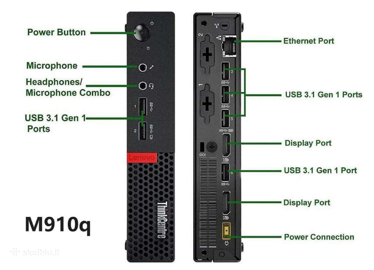 Lenovo 910q, mini kompiuteris i5/16gb/256ssd - nuotraukos Nr. 3