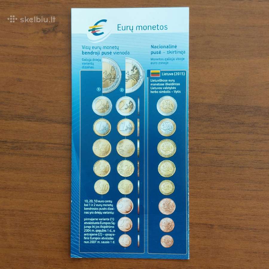 Lankstinukas Eurų monetos / Eurų banknotai - nuotraukos Nr. 2