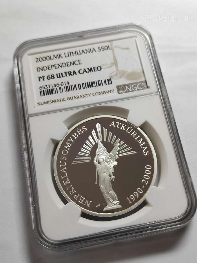 50 litu 2000 Nepriklausomybės 10-metis Ngc pf 68