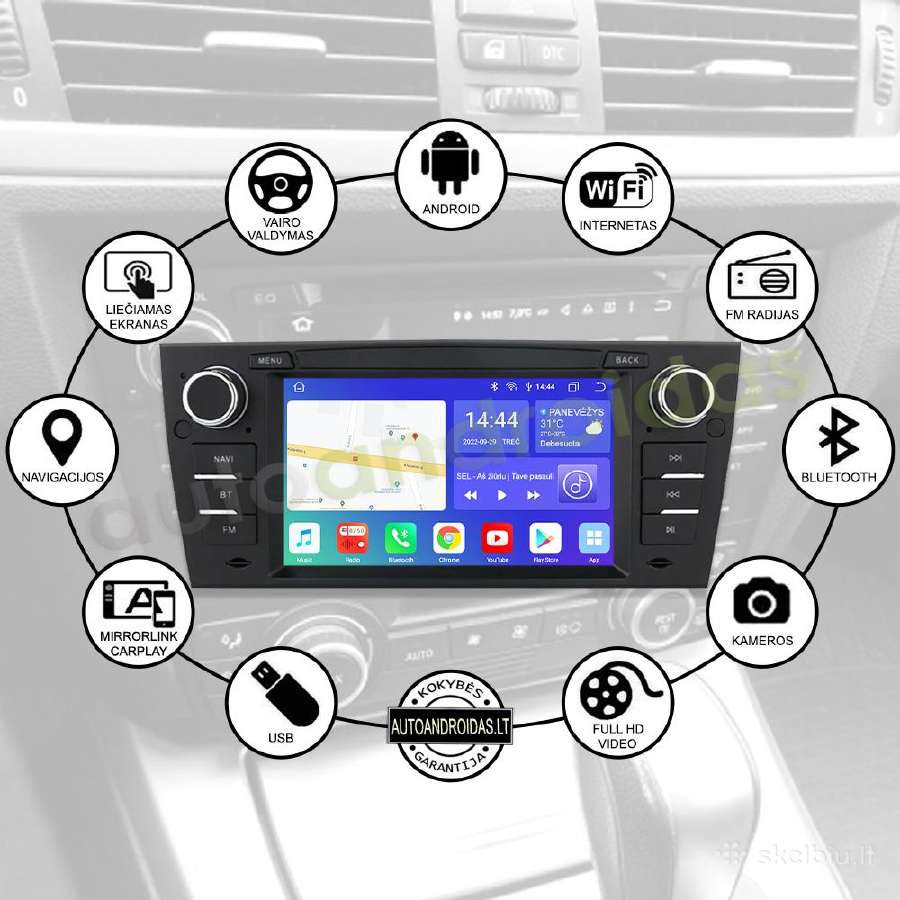 Bmw 3 E90 E91 E92 2004-13 Android multimedia GPS - nuotraukos Nr. 2