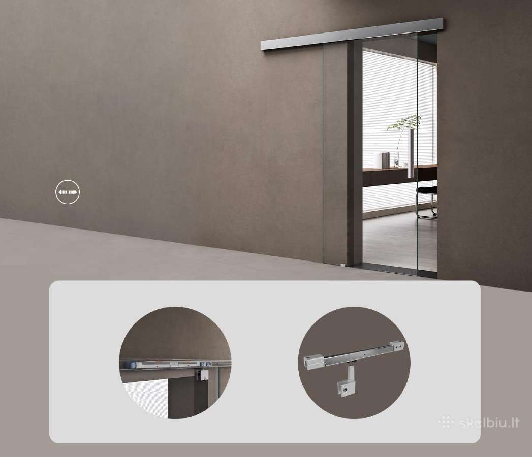 Stiklinės stumdomos durys su Softclose nuo 228eur - nuotraukos Nr. 9