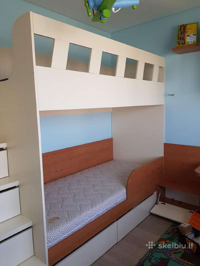 Dviaukštė vaikiška lova su Lono čiužiniais - nuotraukos Nr. 2