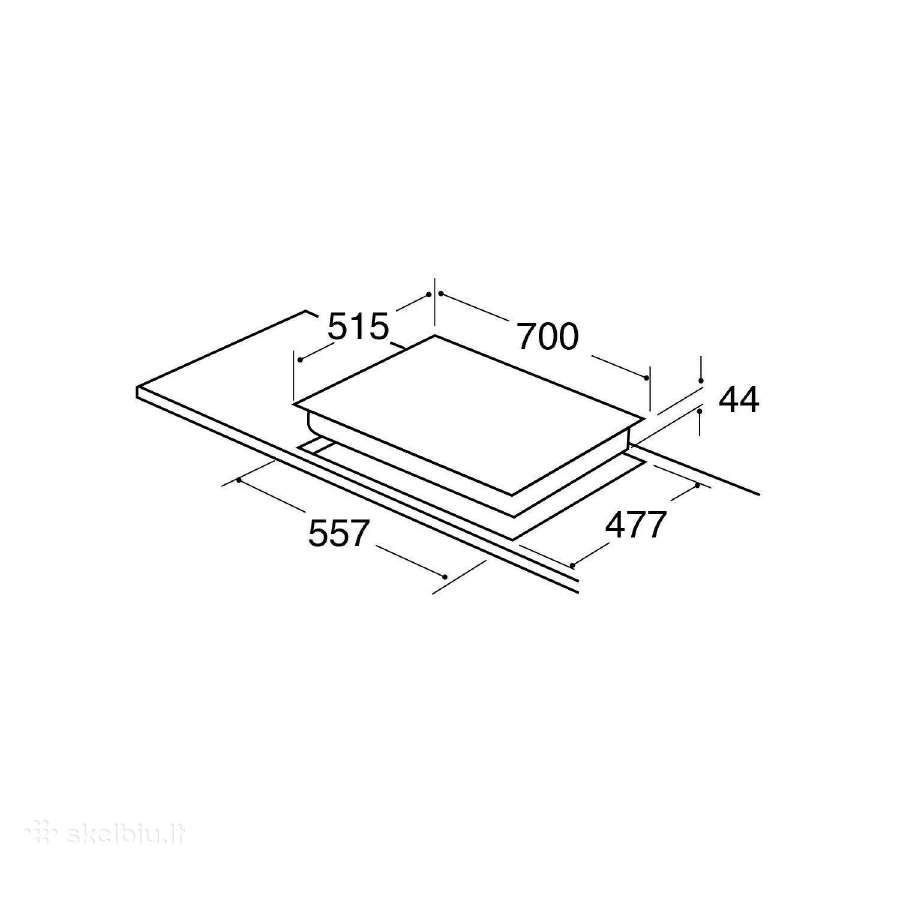 Cda Hvg721bl 70cm juoda stikline dujine kaitlente - nuotraukos Nr. 3