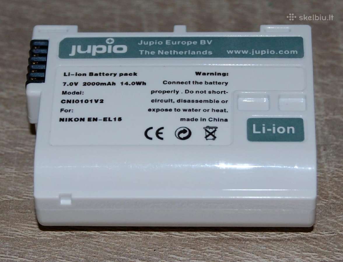 Akumuliatoriai Nikonams - Jupio En-el15 (nauji)