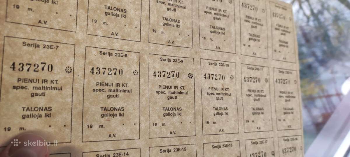 Maisto talonas - Pienui ir kt. spec. maistui pilna - nuotraukos Nr. 3