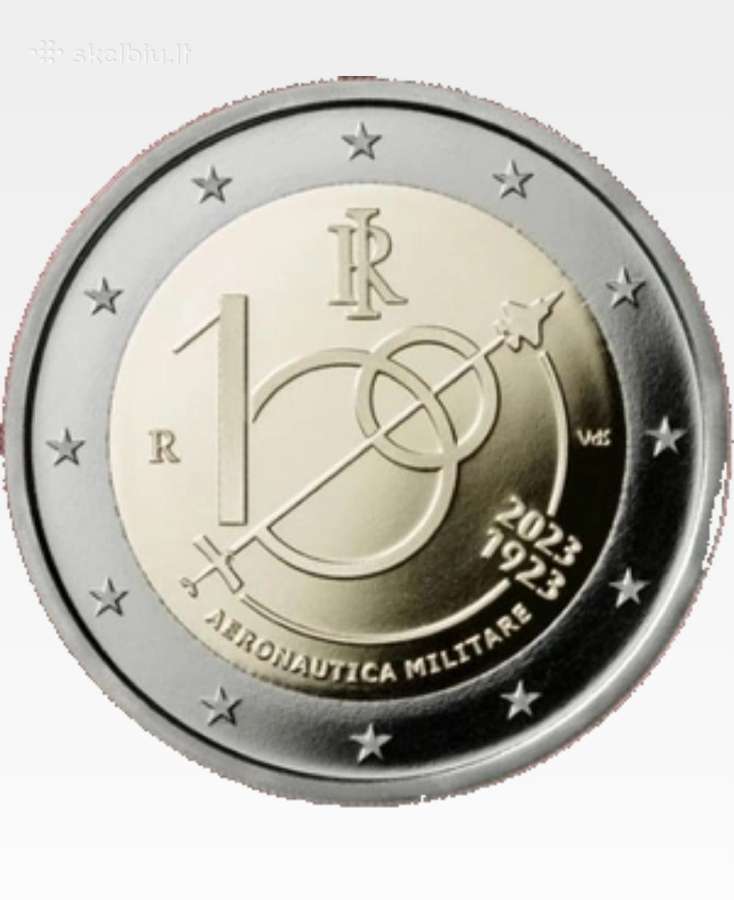 Italijos 2 eurai Unc