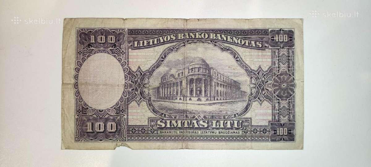 1928 metų Smetonos laikų 100 Litų - nuotraukos Nr. 2