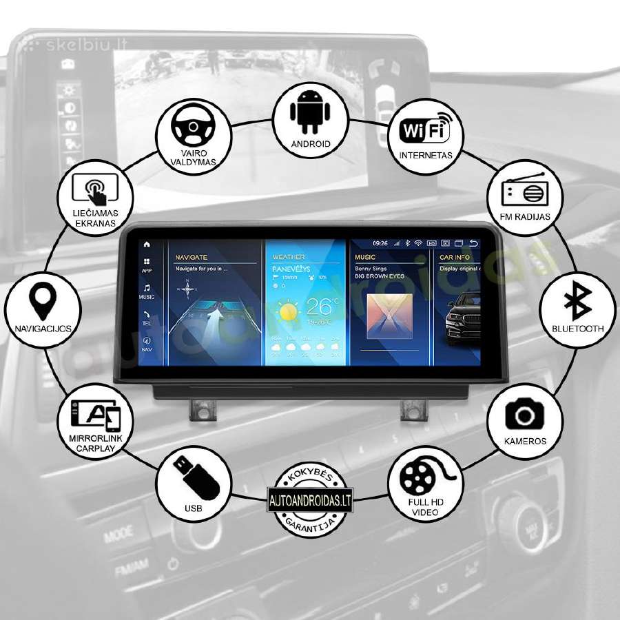Bmw 1 F20 F21 2 F23 2011-17 Android multimedia - nuotraukos Nr. 2