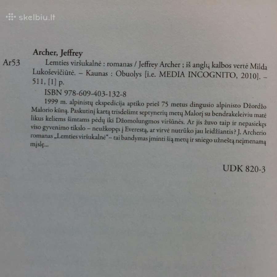 Jeffrey Archer - " Lemties viršukalnė " - nuotraukos Nr. 8