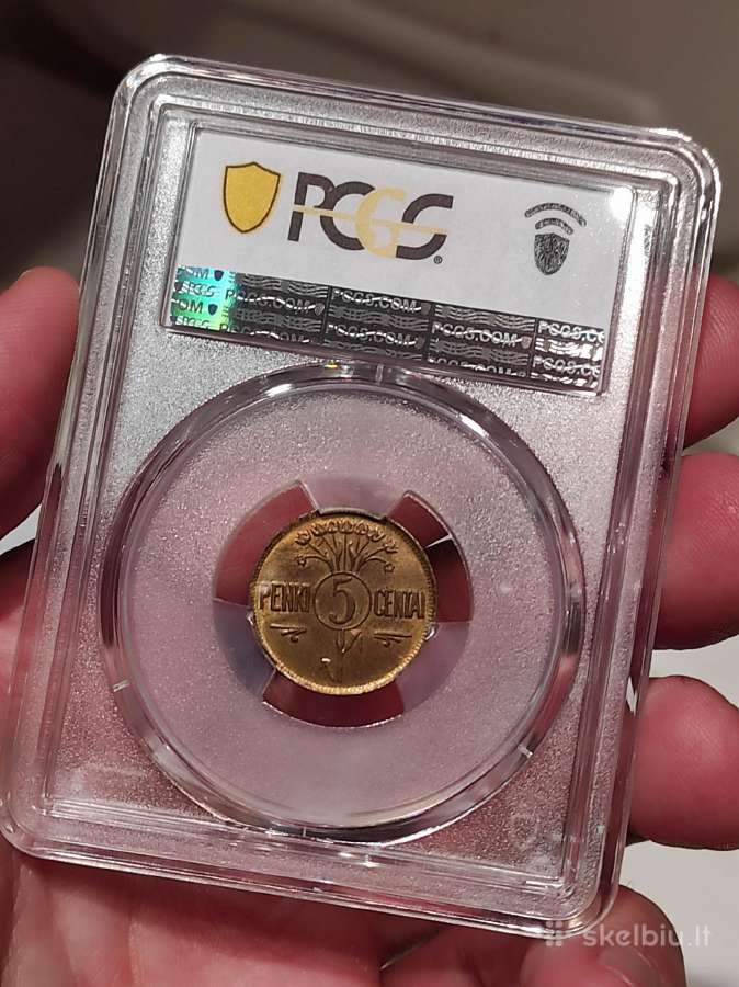Lietuva 5 centai 1925 Pcgs Ms63