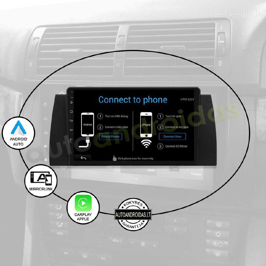 Bmw 5 E39 Bmw X5 E53 1995-07 Android multimedia - nuotraukos Nr. 10