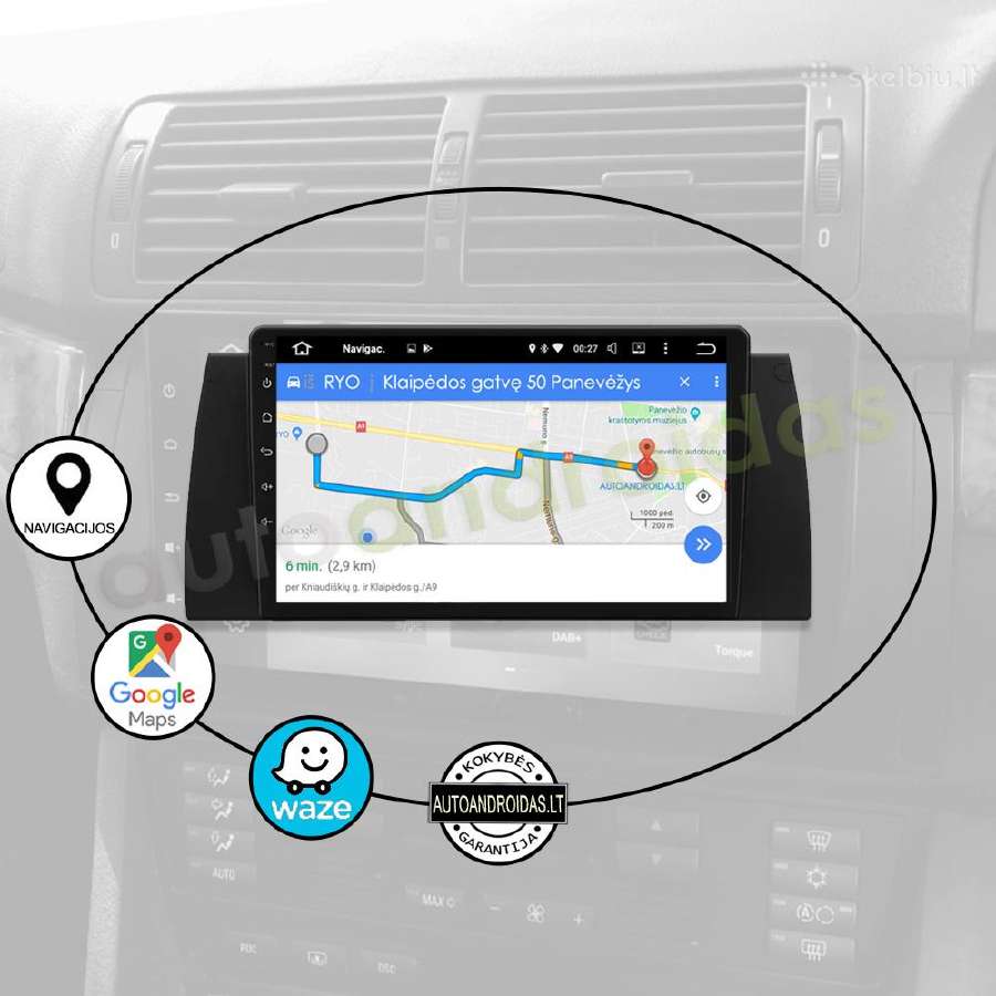 Bmw 5 E39 Bmw X5 E53 1995-07 Android multimedia - nuotraukos Nr. 11