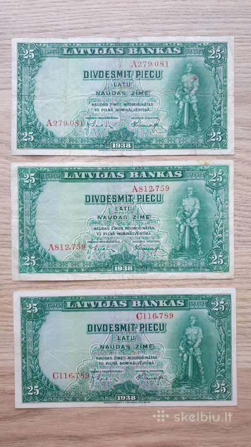 Latvijos banknotai Latai - nuotraukos Nr. 3