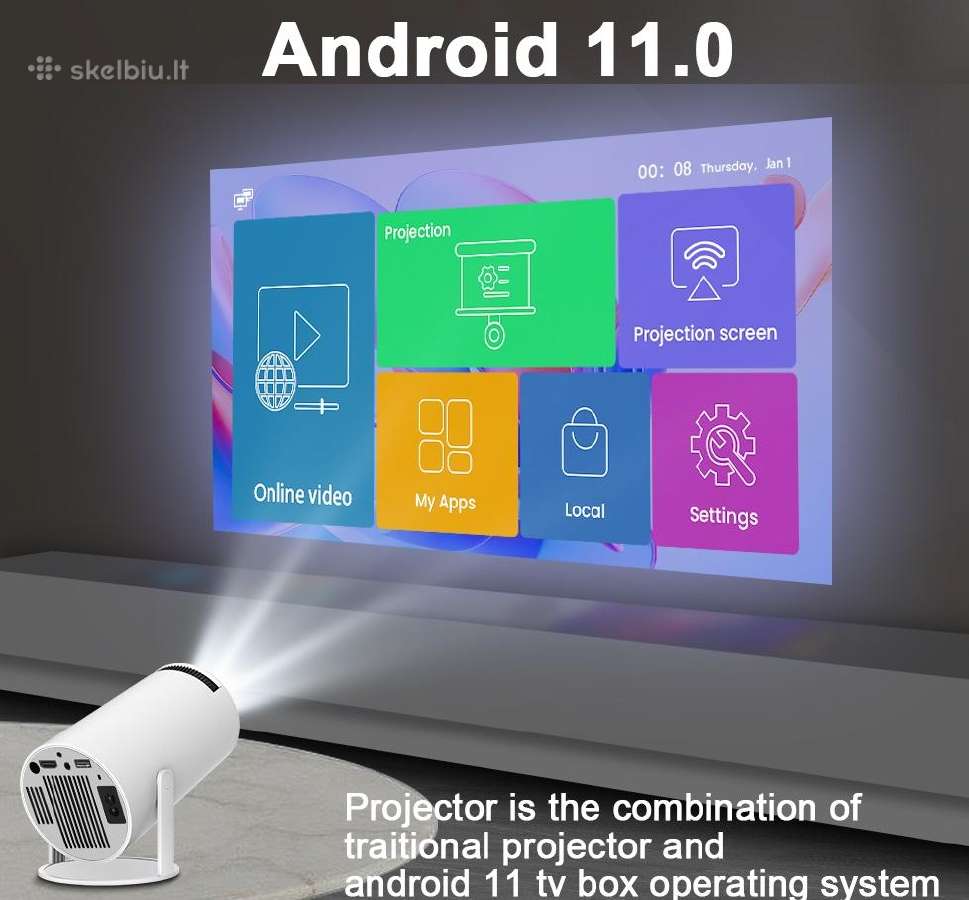 LED projektorius Magcubic su WiFi youtube, netflix - nuotraukos Nr. 2