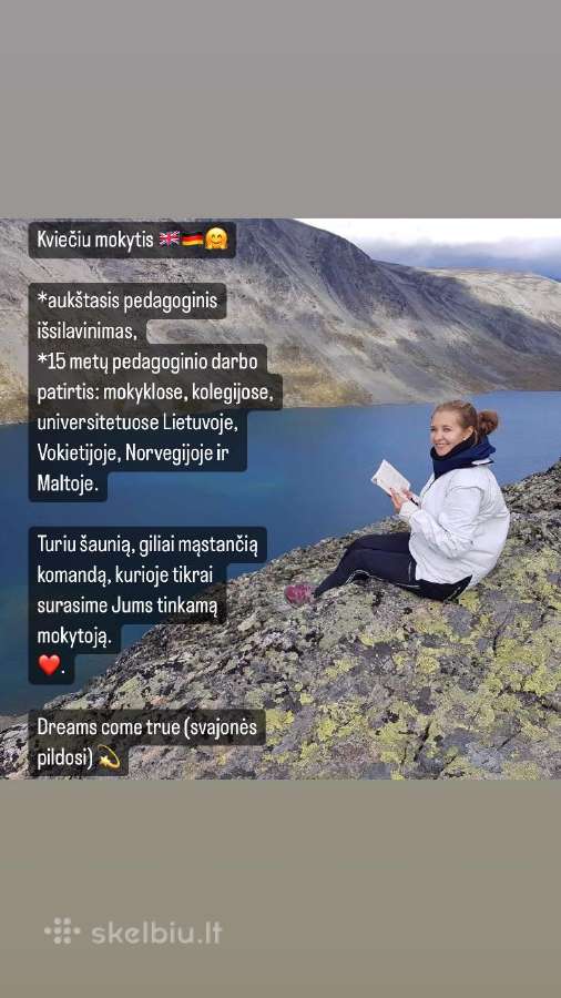 Anglų kalbos mokytoja / anglų kalba online