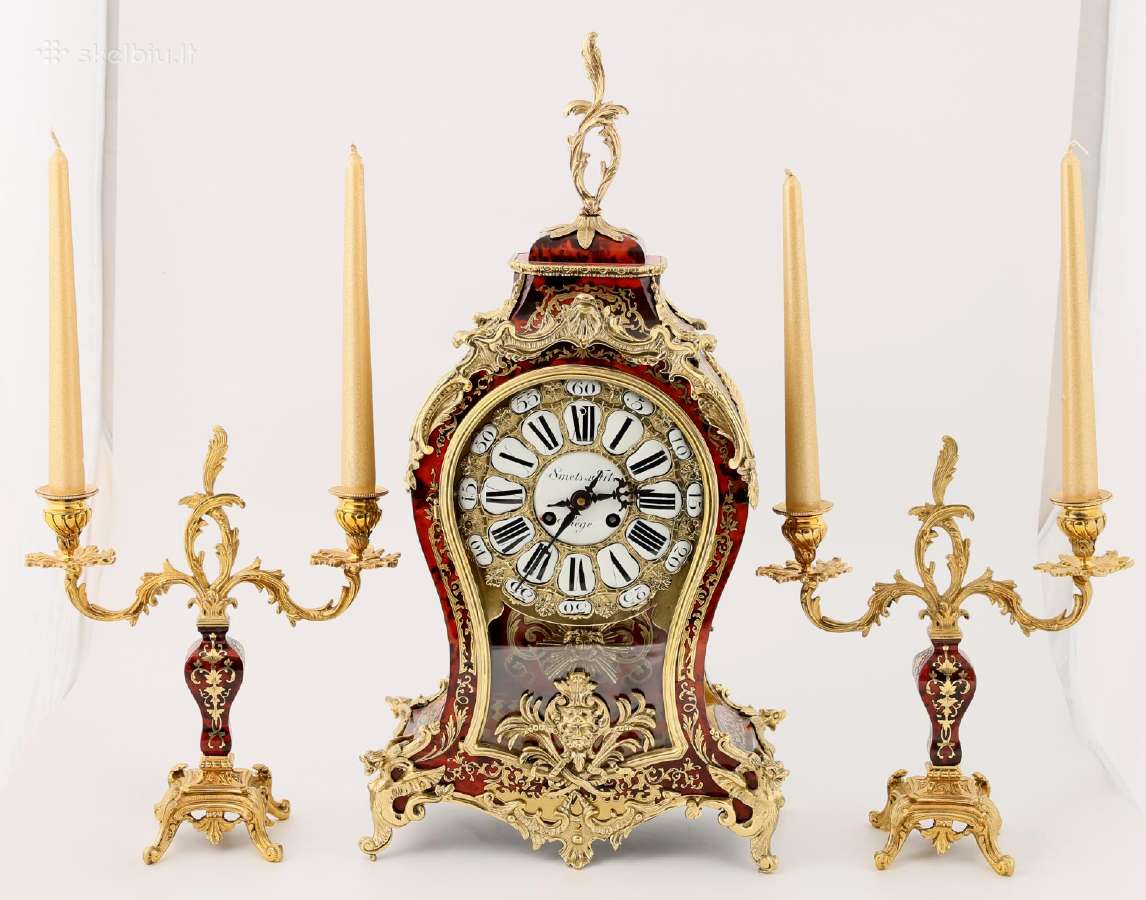 Antikvarinis "Charle Boulle" stiliaus laikrodis