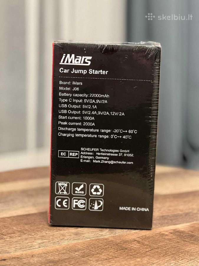 Imars J06 2000a Auto užvedėjas paleidėjas busteris - nuotraukos Nr. 4