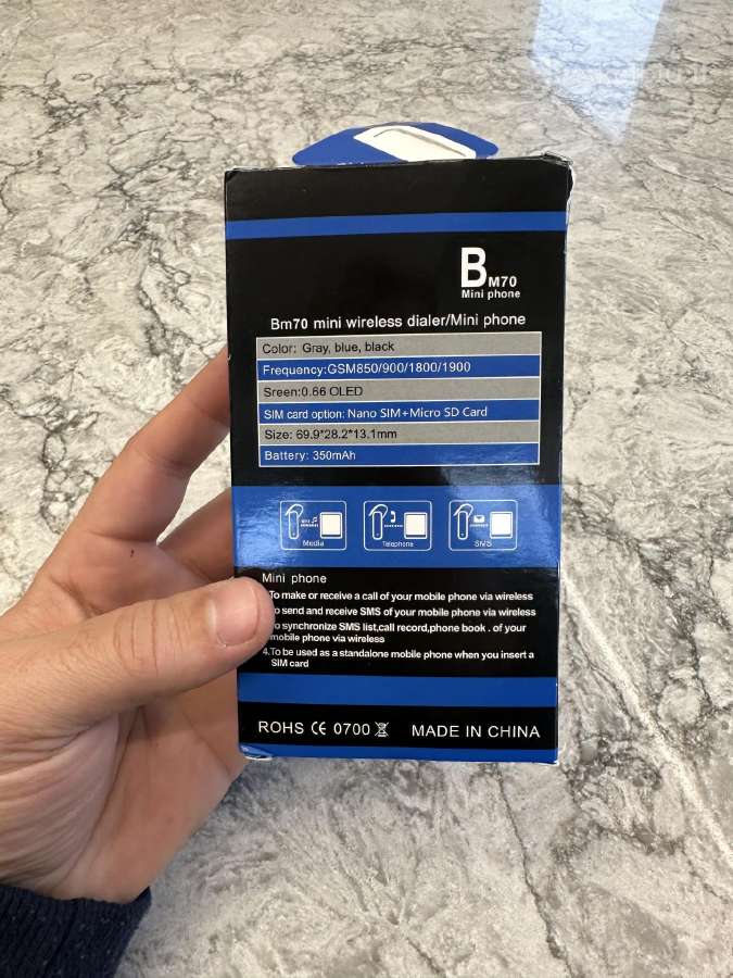 Mini telefonas Bm70, naujas - nuotraukos Nr. 9